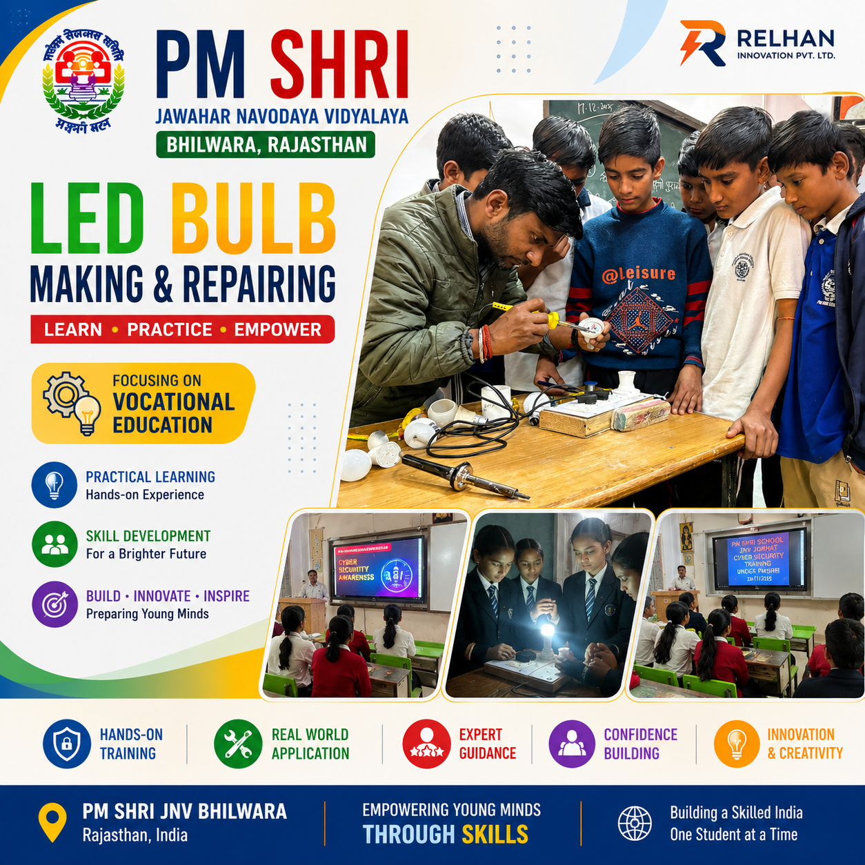 PM SHRI JNV Bhilwara, Rajasthan — LED Bulb Making & Repairing