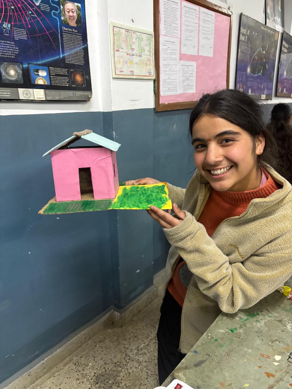 Students at a Relhan Innovation workshop or exhibition
