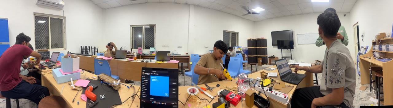 Students at a Relhan Innovation workshop or exhibition