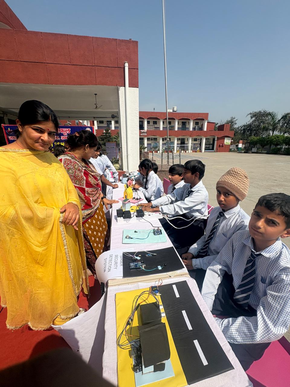 Students at a Relhan Innovation workshop or exhibition