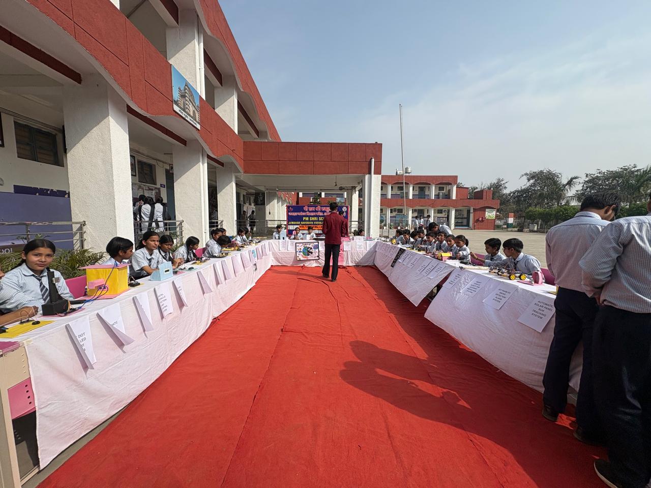 Students at a Relhan Innovation workshop or exhibition
