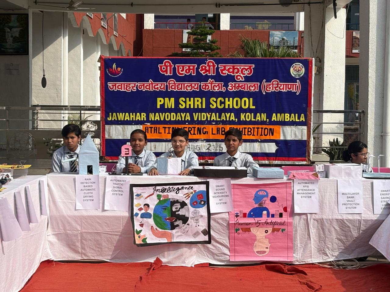 Students at a Relhan Innovation workshop or exhibition